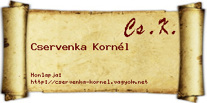 Cservenka Kornél névjegykártya