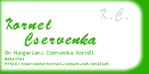 kornel cservenka business card